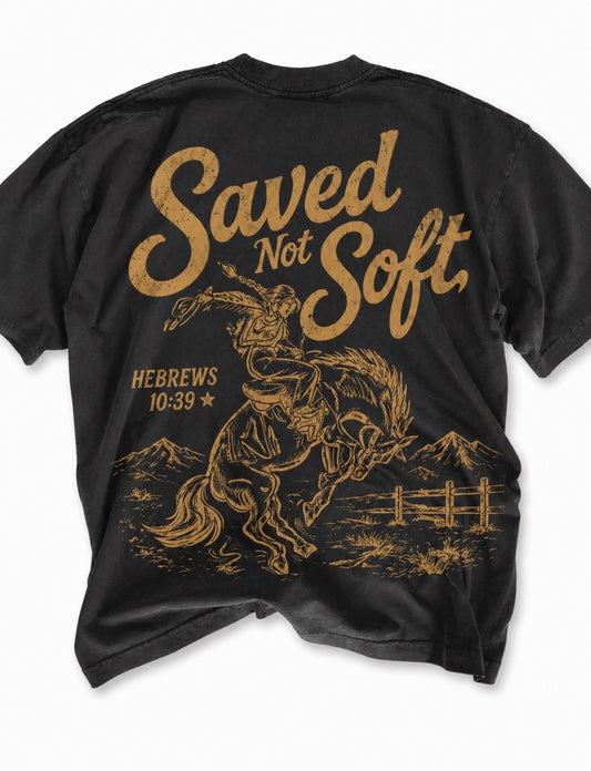 Gray Saved Not Soft - Tee