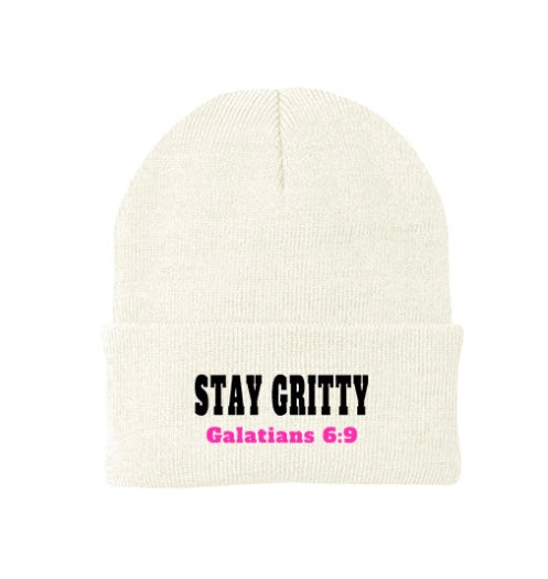 White Galatians 6:9 Beanie